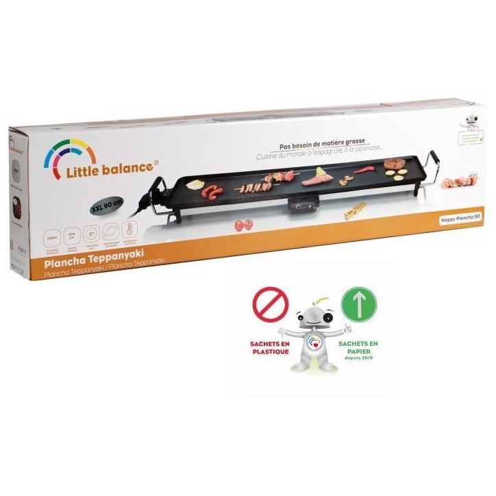 Plancha électrique LITTLE BALANCE - Happy Plancha 90 - Surface cuisson XXL: 90x23cm - Jusqu'a 240°C - 2000W Plancha électrique LITTLE BALANCE - Happy Plancha 90 - Surface cuisson XXL: 90x23cm - Jusqu'a 240°C - 2000W