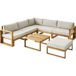 Salon de jardin d'angle modulable LEVATA XL - Bois d'acacia FSC - 8 pe