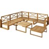 Salon de jardin d'angle modulable LEVATA XL - Bois d'acacia FSC - 8 pe