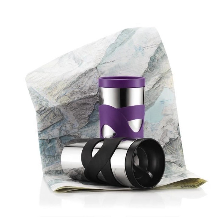 Mug de voyage isotherme - BODUM - Travel Mug - Inox double paroi - Couvercle a vis hermétique - 0.35 l - Noir