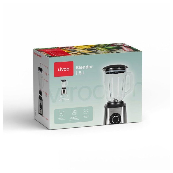 Blender 1,5 L - LIVOO - DOP249 - 600 W - Bol verre
