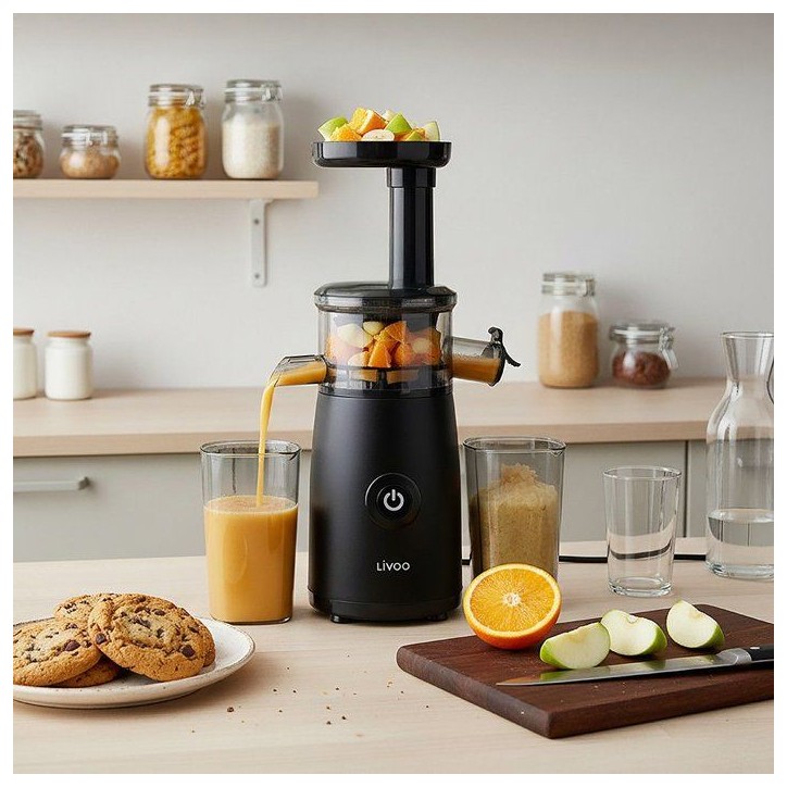 Extracteur de jus compact - LIVOO - DOD215N - 150 W - 60 tr/min - Filtre inox Extracteur de jus compact - LIVOO - DOD215N - 150 W - 60 tr/min - Filtre inox