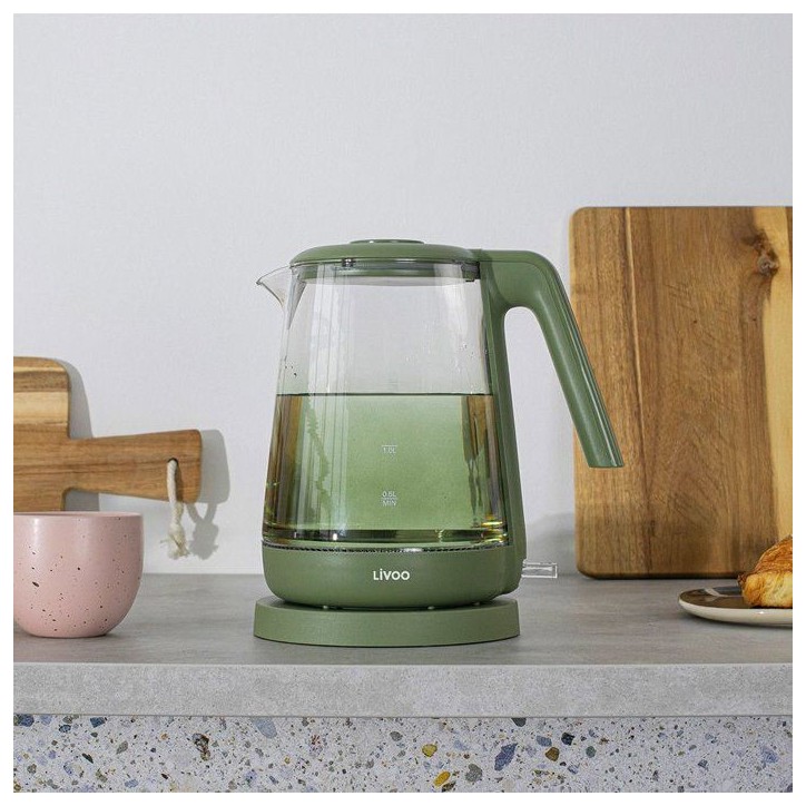 Bouilloire - LIVOO - DOD216V - 2200 W - 1,7 L - Verre / Vert Bouilloire - LIVOO - DOD216V - 2200 W - 1,7 L - Verre / Vert