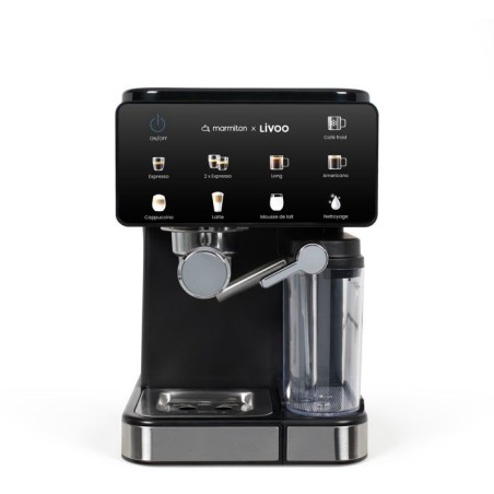 Machine a café expresso multifonction - LIVOO x Marmiton - DOD222CO - Pression 20 bars - 1350 W - Noir et inox