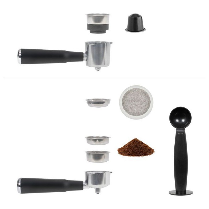 Machine a café expresso multifonction - LIVOO x Marmiton - DOD222CO - Pression 20 bars - 1350 W - Noir et inox