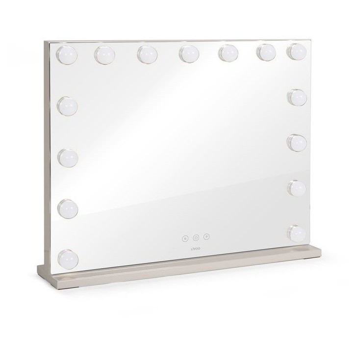 Miroir de maquillage Hollywood - LIVOO - DOS225G - 15 LED - Grand format - Intensité réglable