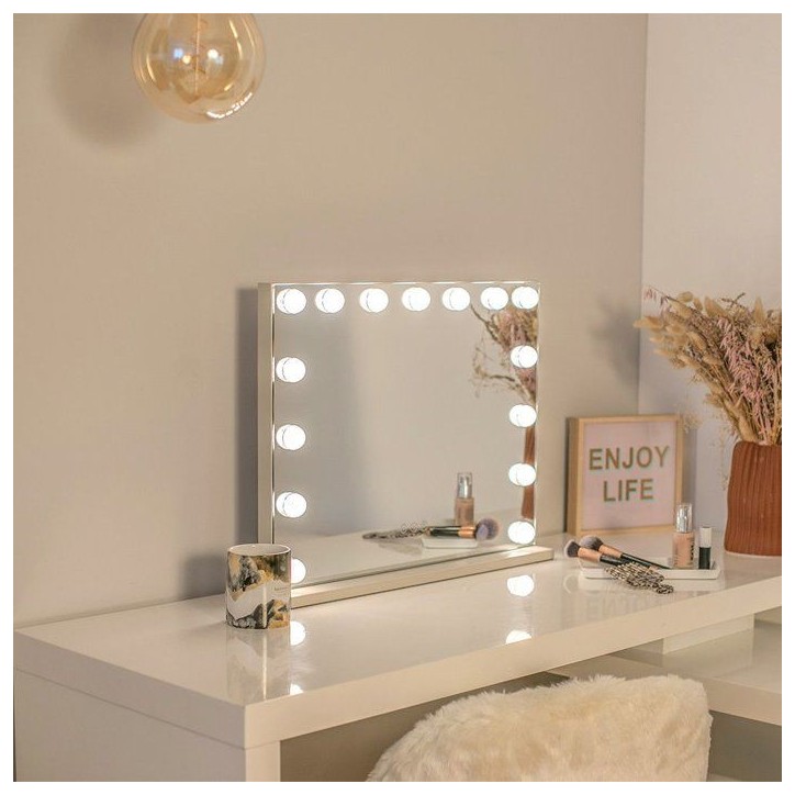 Miroir de maquillage Hollywood - LIVOO - DOS225G - 15 LED - Grand format - Intensité réglable