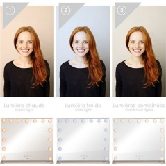 Miroir de maquillage Hollywood - LIVOO - DOS225G - 15 LED - Grand form