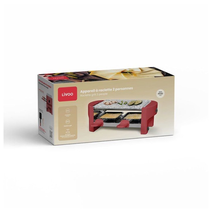 Raclette - LIVOO - DOC369RC - 2 personnes - grill
