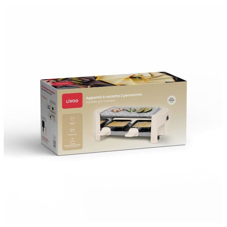 Raclette - LIVOO - DOC369C - 2 personnes - grill
