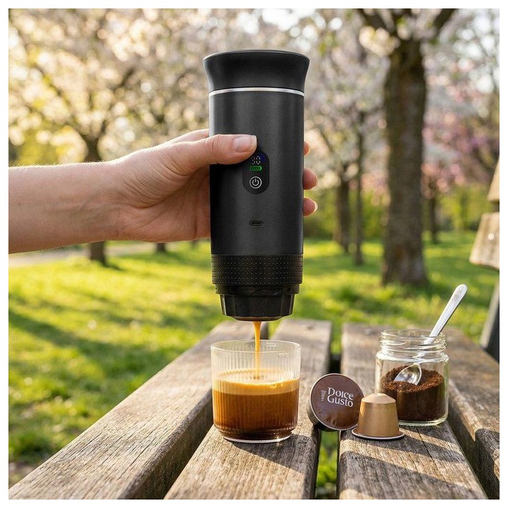 Machine a café portable - LIVOO - DOD227N - 20 bars - Chauffe intégrée - Écran LED