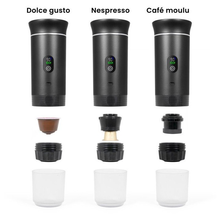 Machine a café portable - LIVOO - DOD227N - 20 bars - Chauffe intégrée - Écran LED