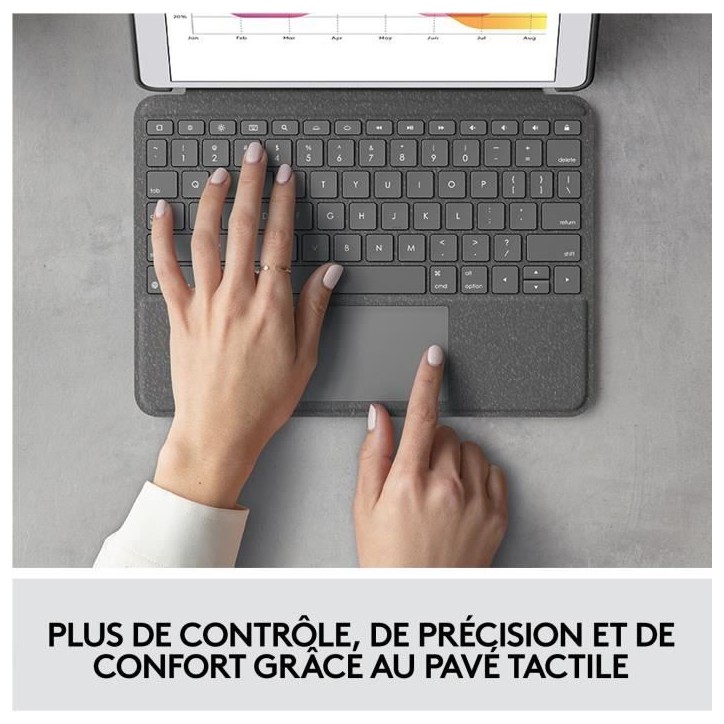 Etui clavier - Logitech - Combo Touch - AZERTY - Pour iPad 9eme génération, 8eme génération et 7eme génération Etui clavier - Logitech - Combo Touch - AZERTY - Pour iPad 9eme génération, 8eme génération et 7eme génération