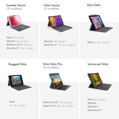 Etui clavier - Logitech - Combo Touch - AZERTY - Pour iPad 9eme géné