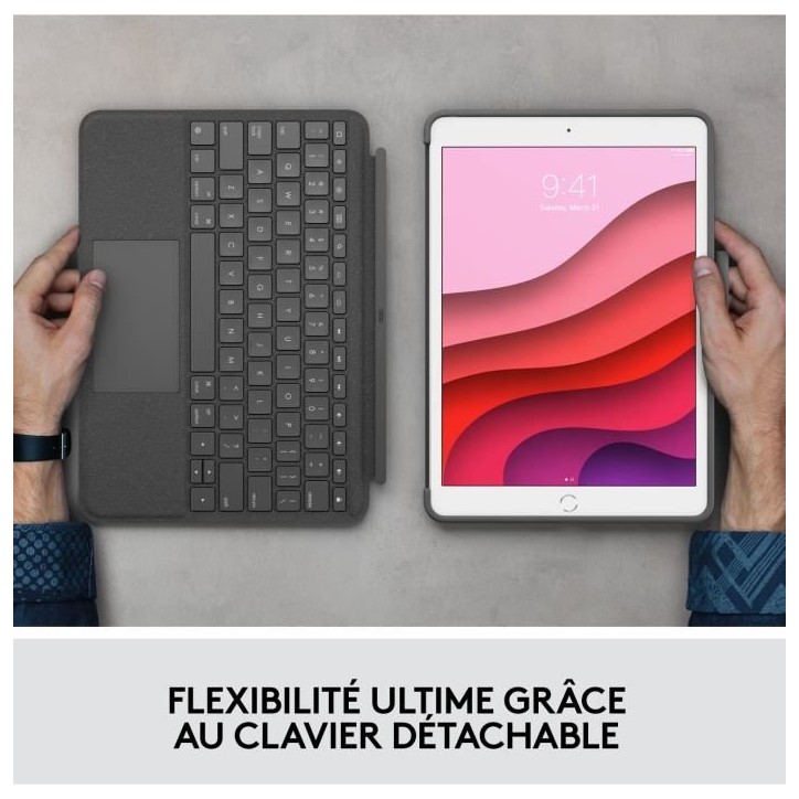 Etui clavier - Logitech - Combo Touch - AZERTY - Pour iPad 9eme génération, 8eme génération et 7eme génération Etui clavier - Logitech - Combo Touch - AZERTY - Pour iPad 9eme génération, 8eme génération et 7eme génération