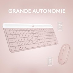 Ensemble Clavier Souris - Sans fil - Logitech - MK470 Slim - Silencieu