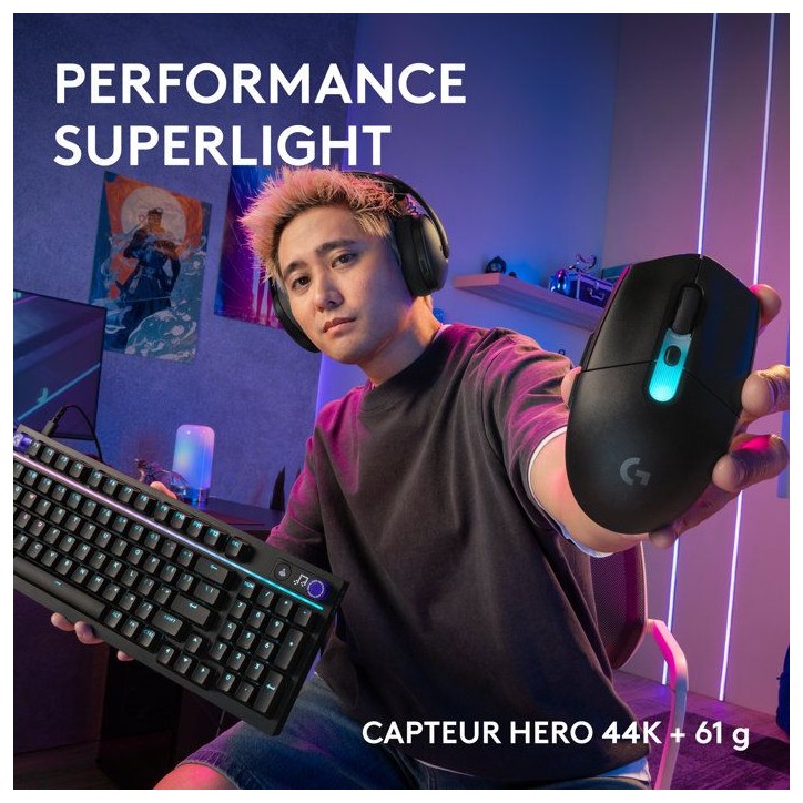 Souris gamer - Sans fil - Logitech G - G305 X Superlight - Lightspeed - Noir