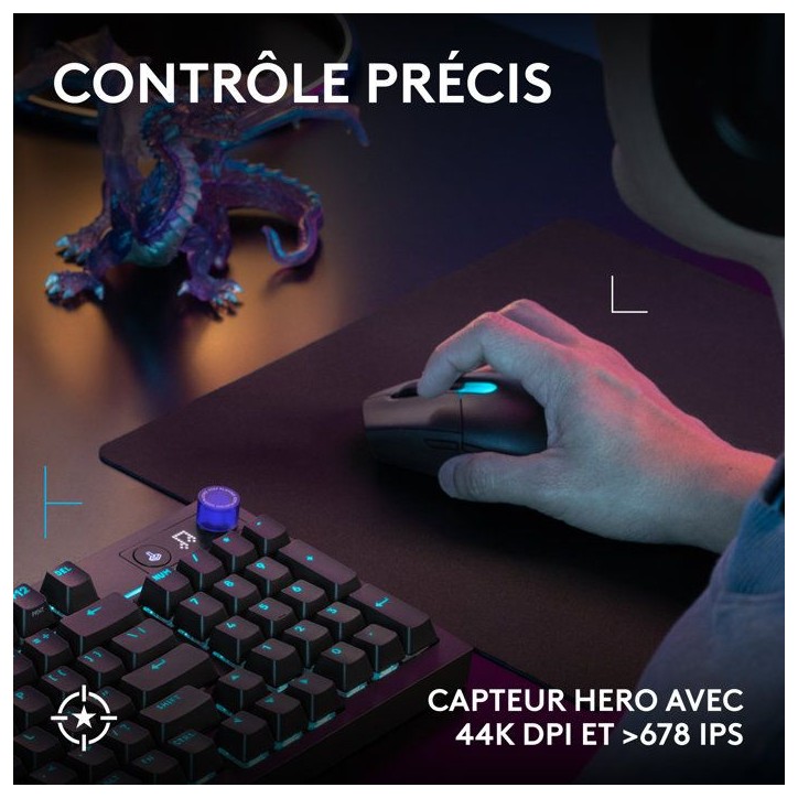 Souris gamer - Sans fil - Logitech G - G305 X Superlight - Lightspeed - Noir