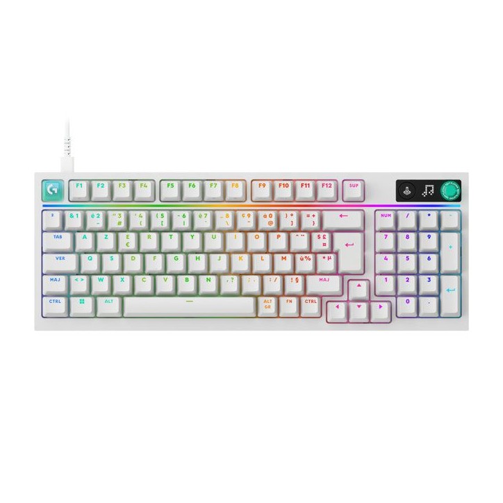 Clavier gamer - Filaire - Logitech G - G316 X 98 - AZERTY - USB-C - RVB Lightsync - Blanc Clavier gamer - Filaire - Logitech G - G316 X 98 - AZERTY - USB-C - RVB Lightsync - Blanc