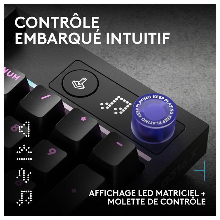 Clavier gamer - Filaire - Logitech G - G316 X 98 - AZERTY - USB-C - RVB Lightsync - Noir Clavier gamer - Filaire - Logitech G - G316 X 98 - AZERTY - USB-C - RVB Lightsync - Noir