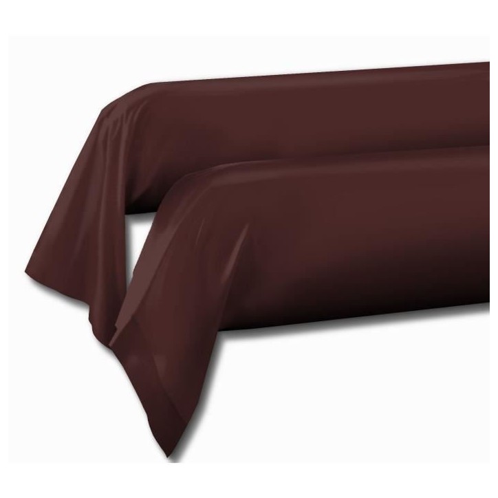 Lot de 2 taies de traversin - LOVELY HOME - LH71586 - 85 x 185 cm - Marron