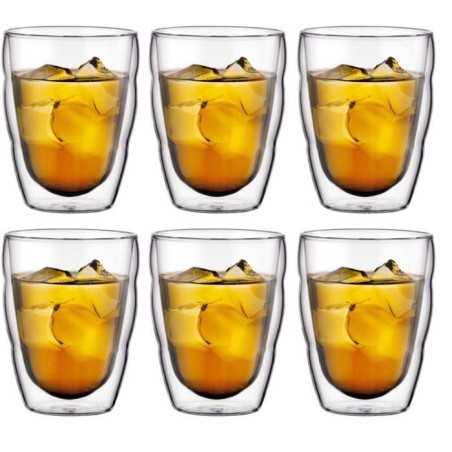 Set 6 verres thermo - BODUM - Pilatus - Double paroi - 0.25 l - Transp