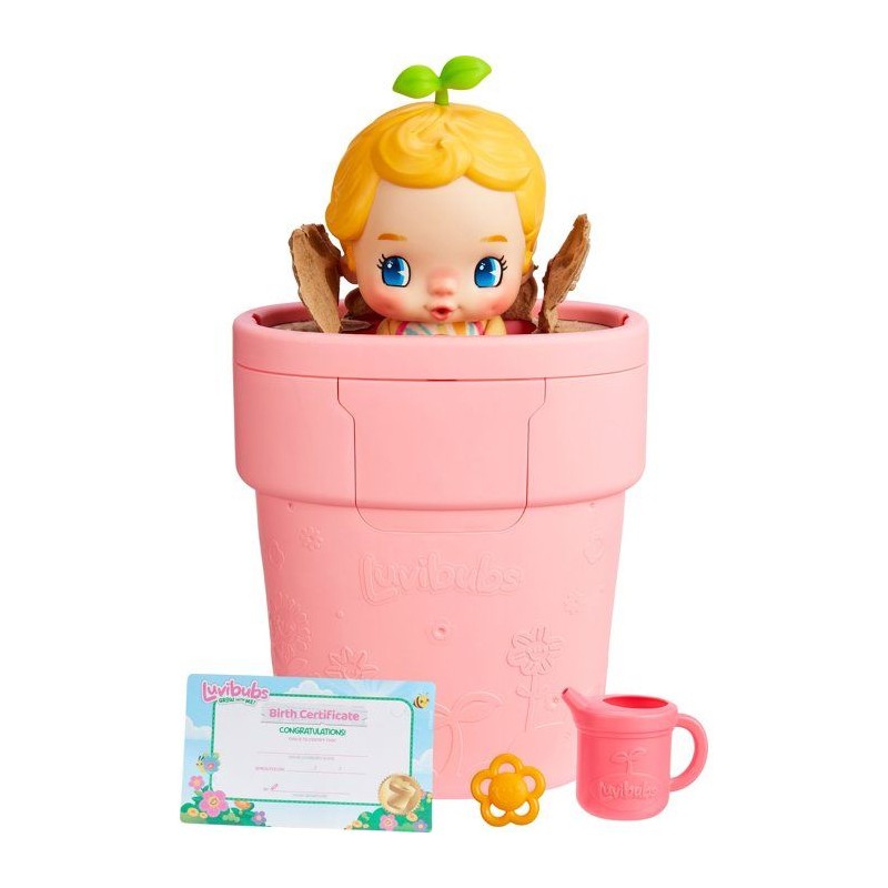Poupée surprise - LUVIBUBS - Charlie Jaune - Bébé magique - Pot tra