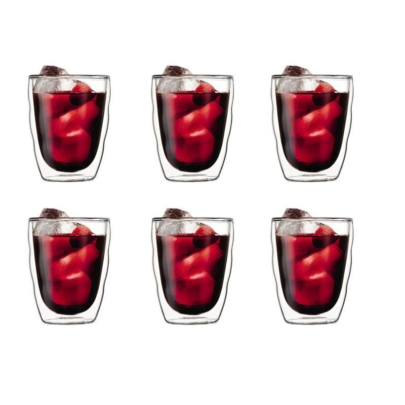 Set 6 verres thermo - BODUM - Pilatus - Double paroi - 0.35 l - Transp Set 6 verres thermo - BODUM - Pilatus - Double paroi - 0.35 l - Transp