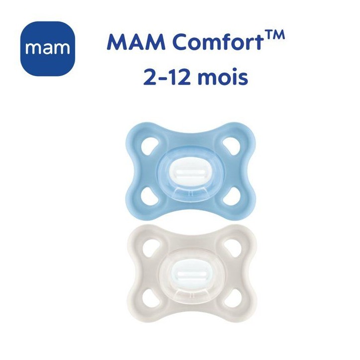 Sucette - MAM - Comfort - Silicone - 2-12 mois - Boîte stérilisation x2 Sucette - MAM - Comfort - Silicone - 2-12 mois - Boîte stérilisation x2