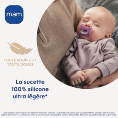 Sucette - MAM - Comfort - Silicone - 2-12 mois - Boîte stérilisation