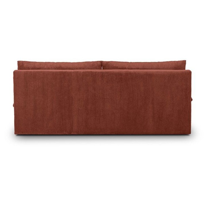 Canapé convertible - 3 places - MASSA - Tissu velours côtelé terracotta - Pieds bois massif - L 195 x H 82 x P 86 cm Canapé convertible - 3 places - MASSA - Tissu velours côtelé terracotta - Pieds bois massif - L 195 x H 82 x P 86 cm