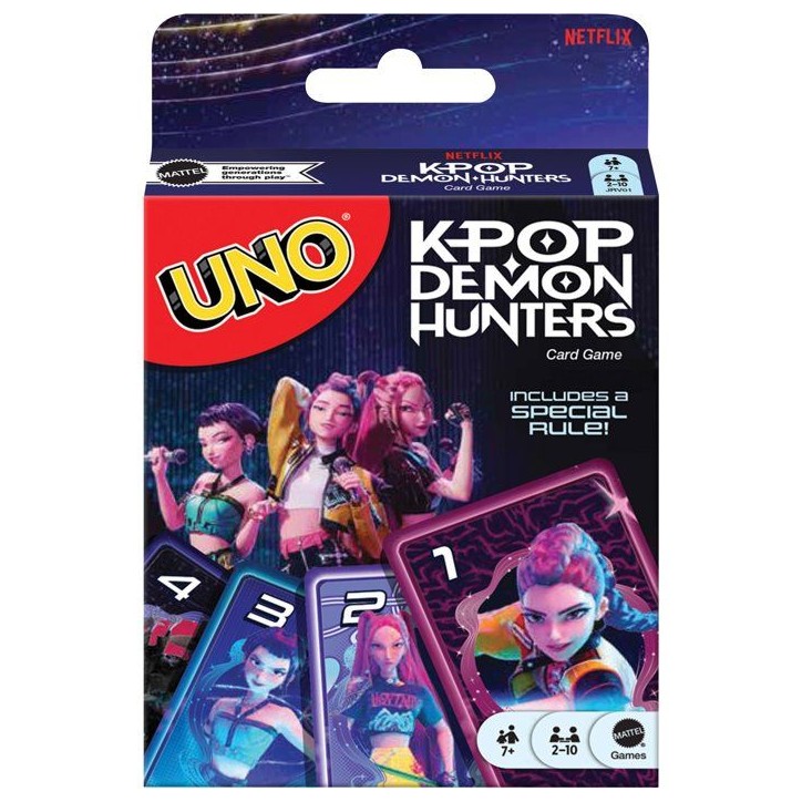 UNO KPop Demon Hunters - Jeu de cartes - Mattel Games - Édition Netflix, 112 cartes - Des 7 ans UNO KPop Demon Hunters - Jeu de cartes - Mattel Games - Édition Netflix, 112 cartes - Des 7 ans