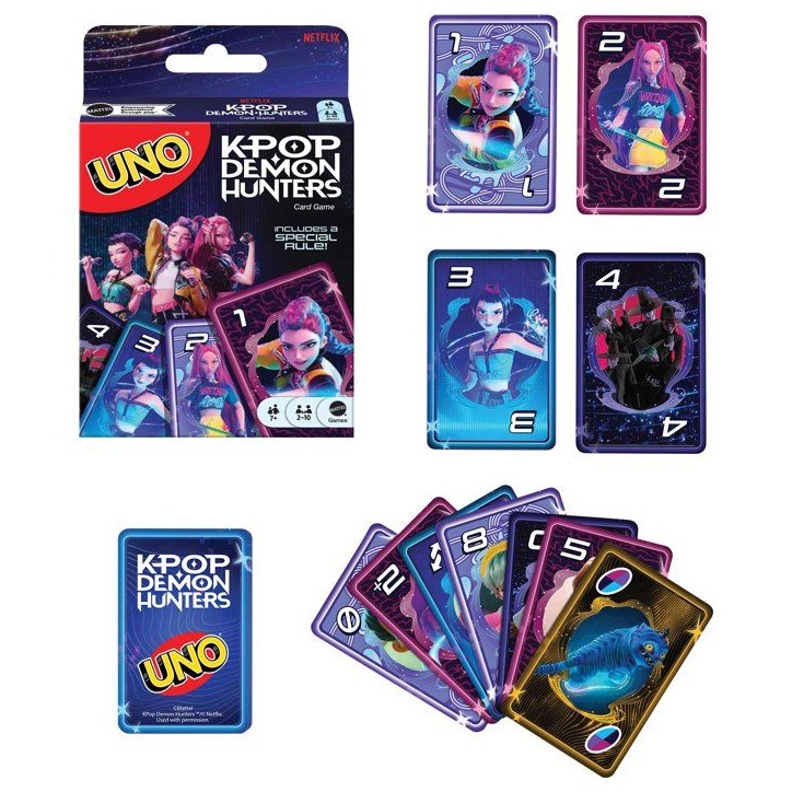 UNO KPop Demon Hunters - Jeu de cartes - Mattel Games - Édition Netflix, 112 cartes - Des 7 ans UNO KPop Demon Hunters - Jeu de cartes - Mattel Games - Édition Netflix, 112 cartes - Des 7 ans