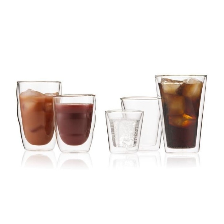 Set 6 verres thermo - BODUM - Pilatus - Double paroi - 0.35 l - Transparent
