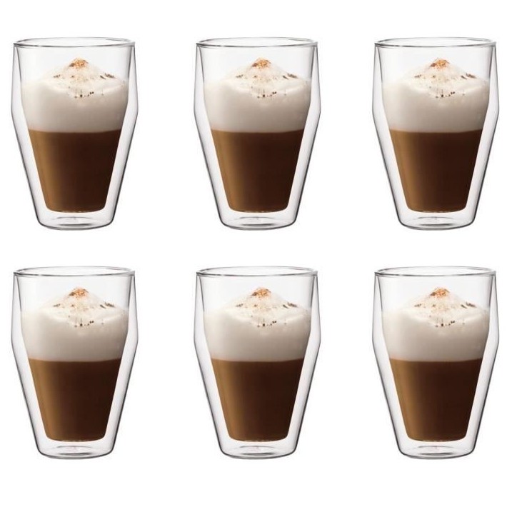 Set 6 verres thermo - BODUM - Titlis - Double paroi - 0.35 l - Transparent