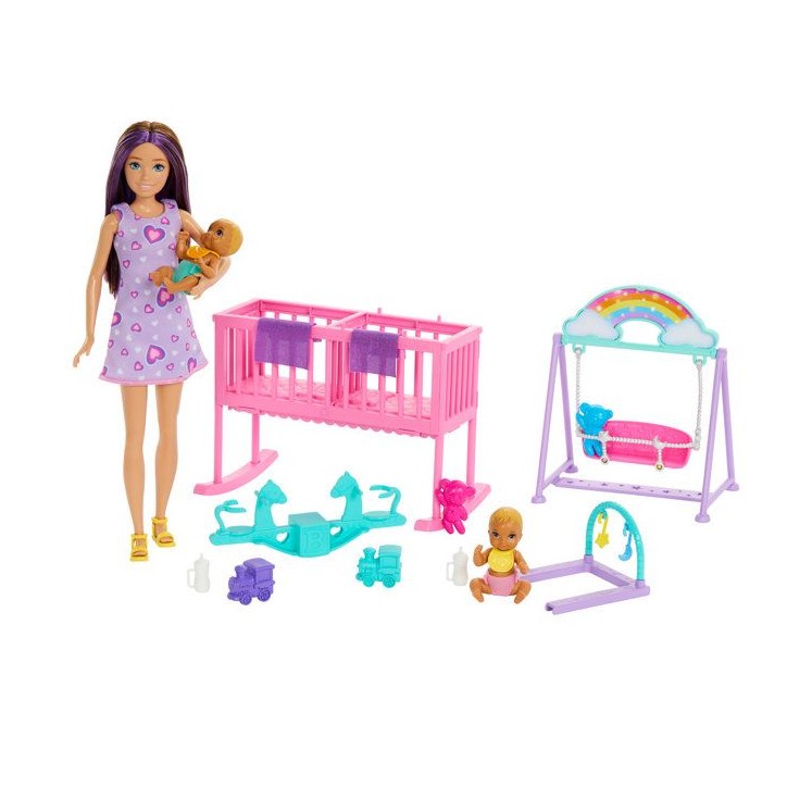 Barbie-La Chambre des Jumeaux-Coffret Skipper, bébés et accessoires HXM99