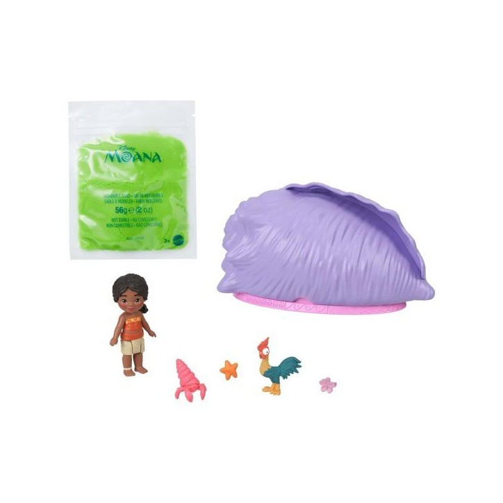 Coquillage Océan Surprise Vaiana, Modele aléatoire figurines et accessoires, Petite poupée ou figurines d'animaux avec sable