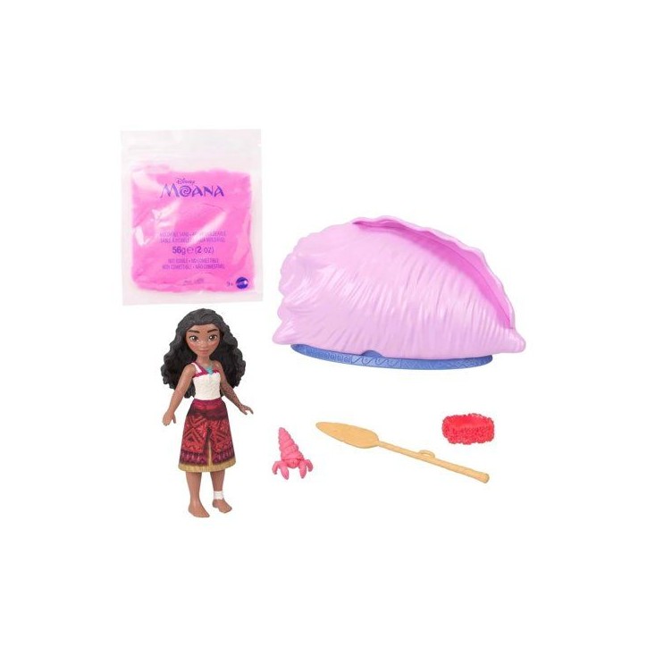 Coquillage Océan Surprise Vaiana, Modele aléatoire figurines et accessoires, Petite poupée ou figurines d'animaux avec sable