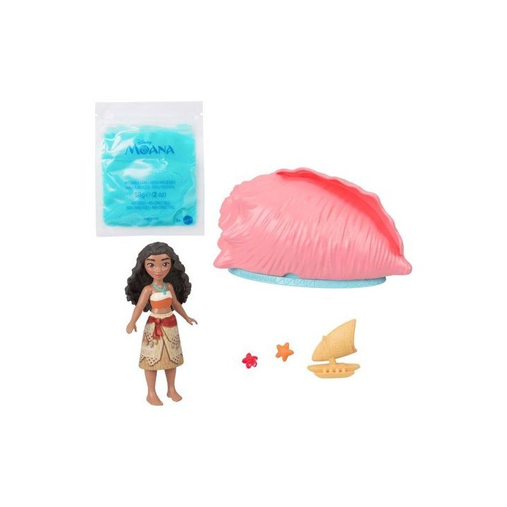 Coquillage Océan Surprise Vaiana, Modele aléatoire figurines et accessoires, Petite poupée ou figurines d'animaux avec sable
