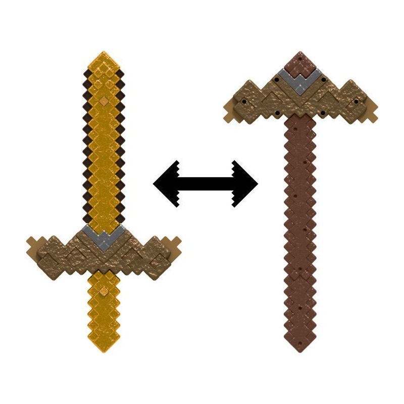 Accessoire jeu de rôle - MINECRAFT MATTEL - Épée pioche 2 en 1 - Tr