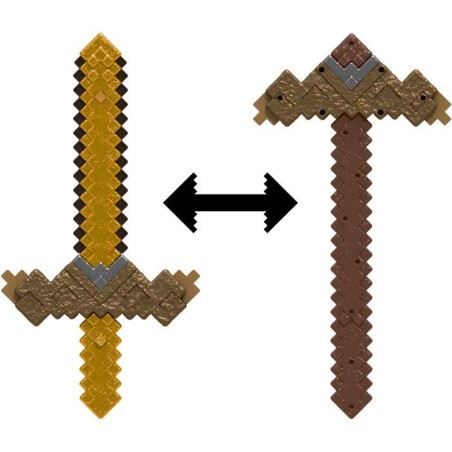Accessoire jeu de rôle - MINECRAFT MATTEL - Épée pioche 2 en 1 - Tr