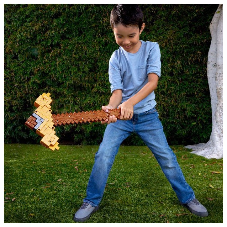 Accessoire jeu de rôle - MINECRAFT MATTEL - Épée pioche 2 en 1 - Transformation - Fonction bouton