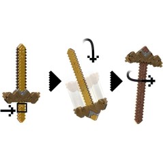 Accessoire jeu de rôle - MINECRAFT MATTEL - Épée pioche 2 en 1 - Tr