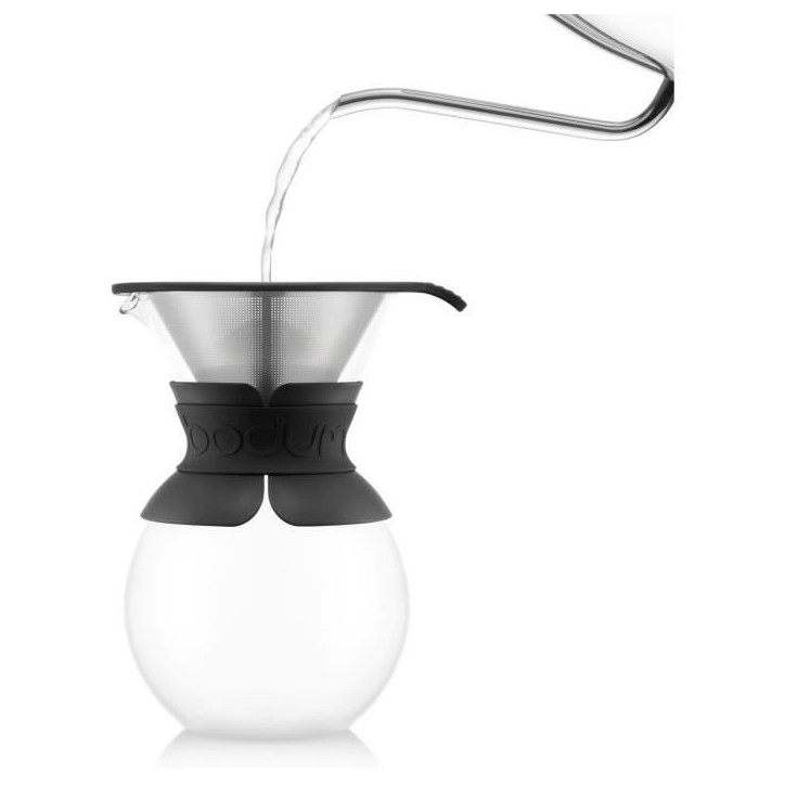POUR OVER - Cafetiere BODUM , filtre permanent maille inox, 1.0 l, 8 tasses
