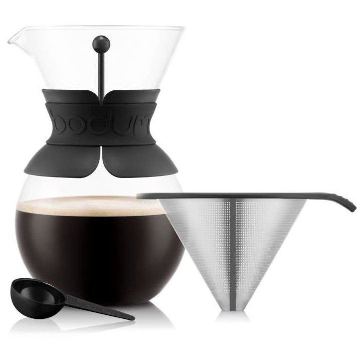 POUR OVER - Cafetiere BODUM , filtre permanent maille inox, 1.0 l, 8 tasses