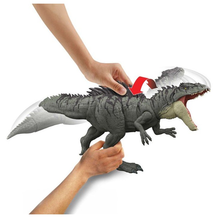 Figurine dinosaure - JURASSIC WORLD MATTEL - Giganotosaurus - Attaque améliorée - Mâchoire XXL - Mode Survival