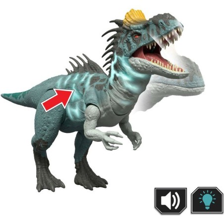 Figurine dinosaure sonore - JURASSIC WORLD MATTEL - Cryolophosaurus - Sons et lumieres - Attaques - Mode mutant