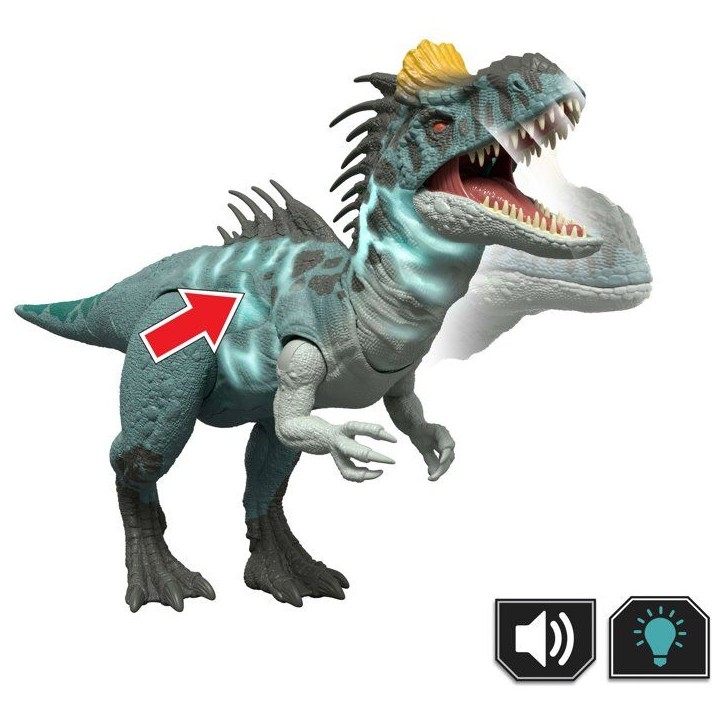 Figurine dinosaure sonore - JURASSIC WORLD MATTEL - Cryolophosaurus - Sons et lumieres - Attaques - Mode mutant