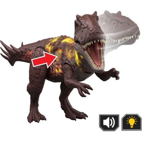 Figurine dinosaure sonore - JURASSIC WORLD MATTEL - Metricanthosaurus - Sons et lumieres - Attaques - Mode mutant