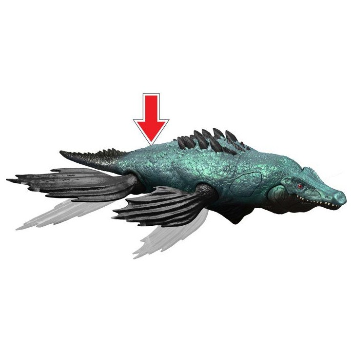 Figurine dinosaure - JURASSIC WORLD MATTEL - Liopleurodon - Grande échelle - Nageoires mobiles - Mâchoire articulée